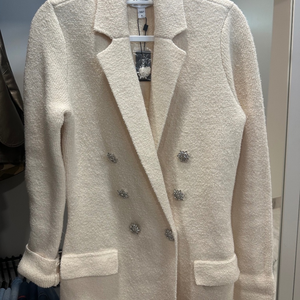 Holiday cream sweater blazer jkt.